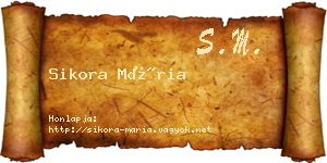 Sikora Mária névjegykártya