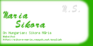 maria sikora business card